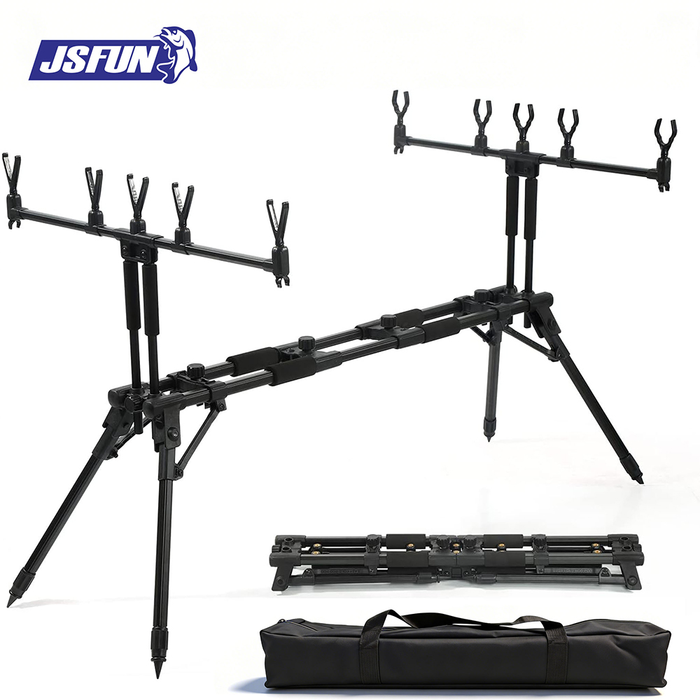 Fishing Rod Rack - JSFUN ขาตั้งคันเบ็ดแบบปรับได้ 5 คัน – ขาตั้งแบบยืดหดได้