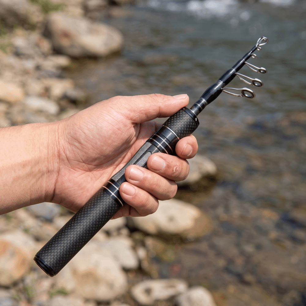 Fishing Rod Tip Replacement - คันเบ็ดตกปลาแบบยืดหดได้ ด้ามจับคาร์บอน ปลายแข็ง ความยาว 1.8 เมตร