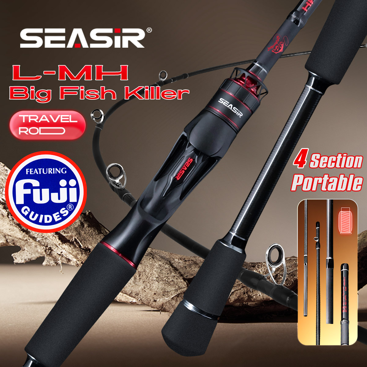 Fishing Rod Surf - คันเบ็ดตกปลา Seasir Salminus XF M/MH แบบสปินนิ่งและแคสติ้ง