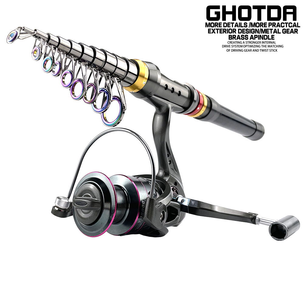 Fishing Rod Surf - 1.8-3.6M คาร์บอนไฟเบอร์ตกปลา Rod 5.2:1ตกปลา Reel Combo