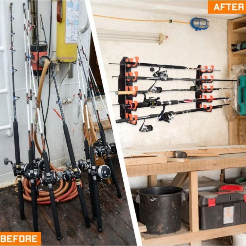 ที่วางคันเบ็ดสำหรับติดผนังในโร - Fishing Rod Rack บทวิจารณ์และราคา