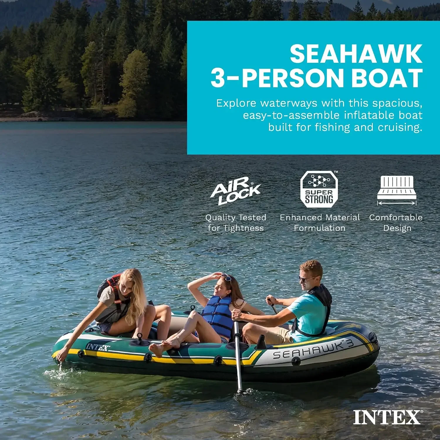 ชุดเรือยาง INTEX 66332EP รุ่น  - Fishing Rod Boat บทวิจารณ์และราคา